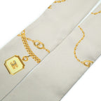 Celine Scarf Twilly Beige Yellow Silk Shawl — view 7
