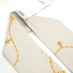 Celine Scarf Twilly Beige Yellow Silk Shawl — view 5