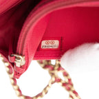 Chanel Quilted CC Logo Chain Shoulder Bag Pink Caviar Leather — view 6