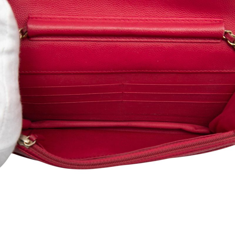 Chanel Quilted CC Logo Chain Shoulder Bag Pink Caviar Leather — view 4
