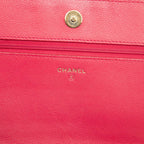 Chanel Quilted CC Logo Chain Shoulder Bag Pink Caviar Leather — view 5