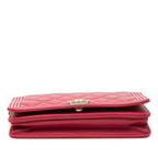 Chanel Quilted CC Logo Chain Shoulder Bag Pink Caviar Leather — view 3