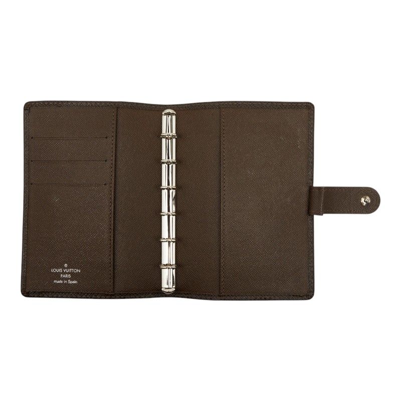 Louis Vuitton Taiga Agenda PM Notebook Cover Grizzly Brown Leather — view 6
