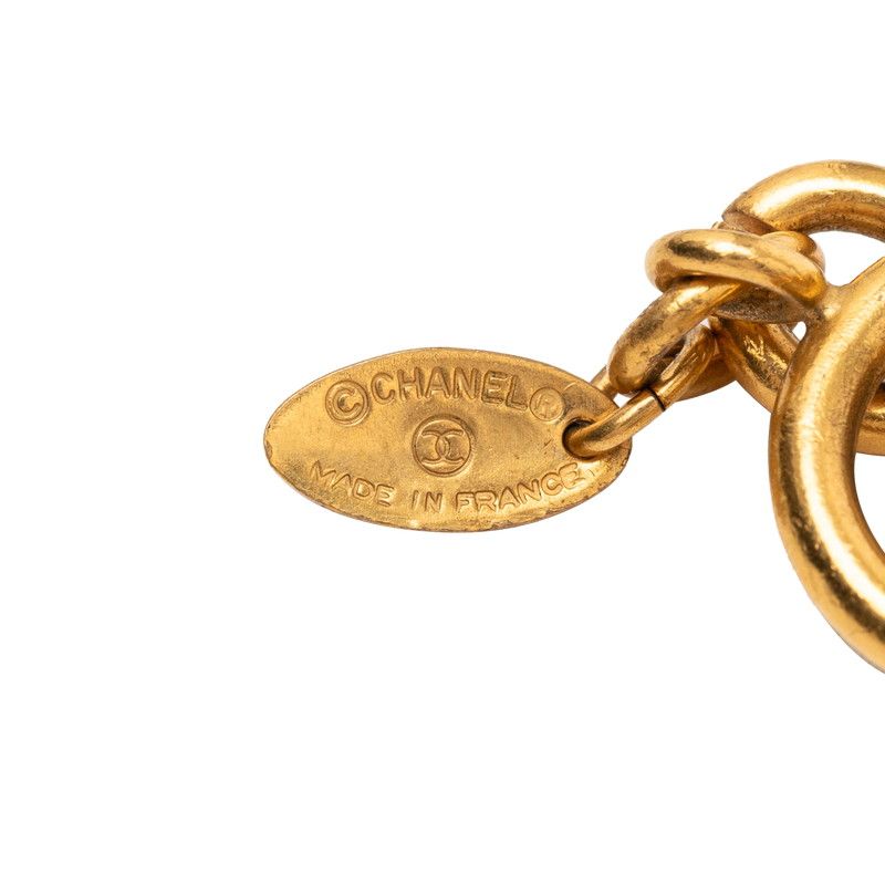 Chanel CC Logo Quilted Chain Pendant Necklace Gold Plated — view 5