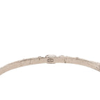 Chanel CC Logo Bangle Silver Metal Rhinestone Bracelet — view 4