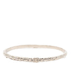 Chanel CC Logo Bangle Silver Metal Rhinestone Bracelet — view 3