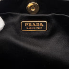 Prada Chain Shoulder Bag Black Gold Nylon Leather — view 5