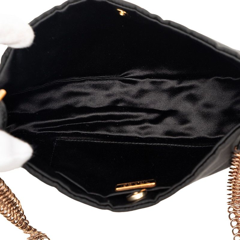 Prada Chain Shoulder Bag Black Gold Nylon Leather — view 4
