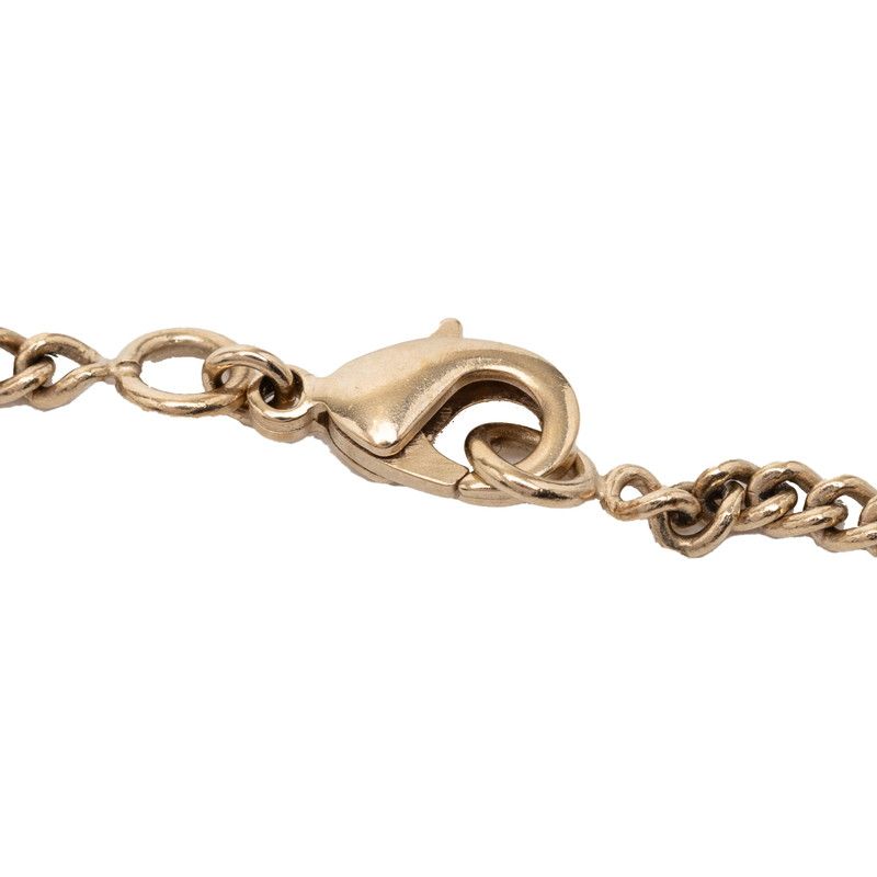 Chanel CC Logo Necklace Gold Plated Rhinestone — view 4