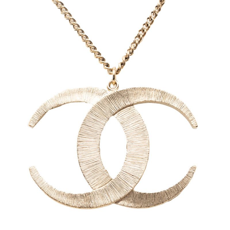 Chanel CC Logo Necklace Gold Plated Rhinestone — view 2