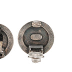 Chanel Coin Motif Round Earrings Vintage 96 Black Metal — view 3