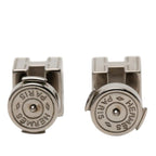 Hermes Cage de Ash Cube Earrings Silver Light Blue Metal Enamel — view 2