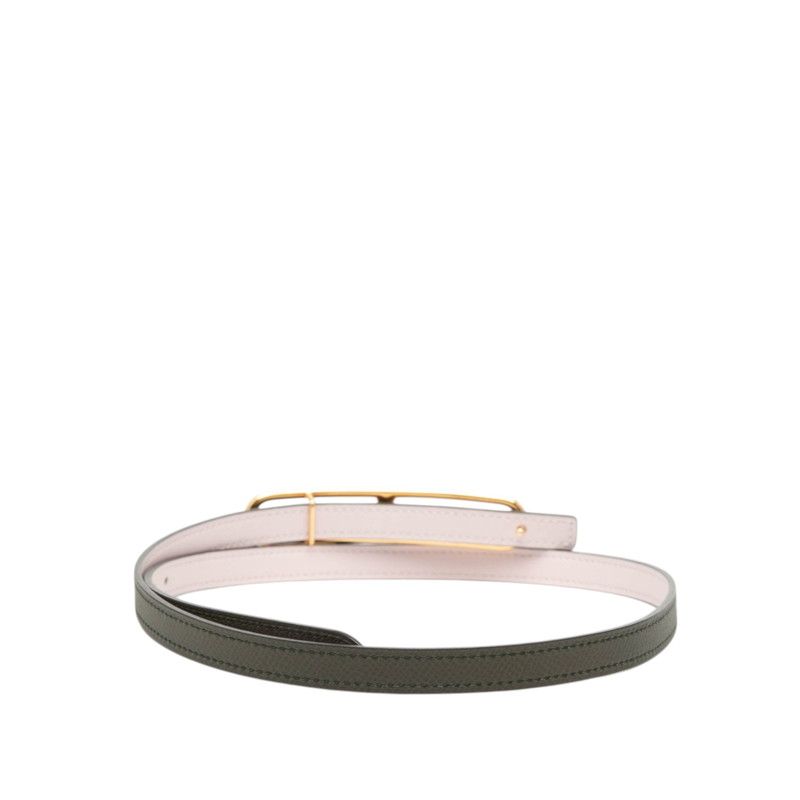 Hermes Luli 75 Reversible Belt 75 Pink Dark Green Leather — view 4