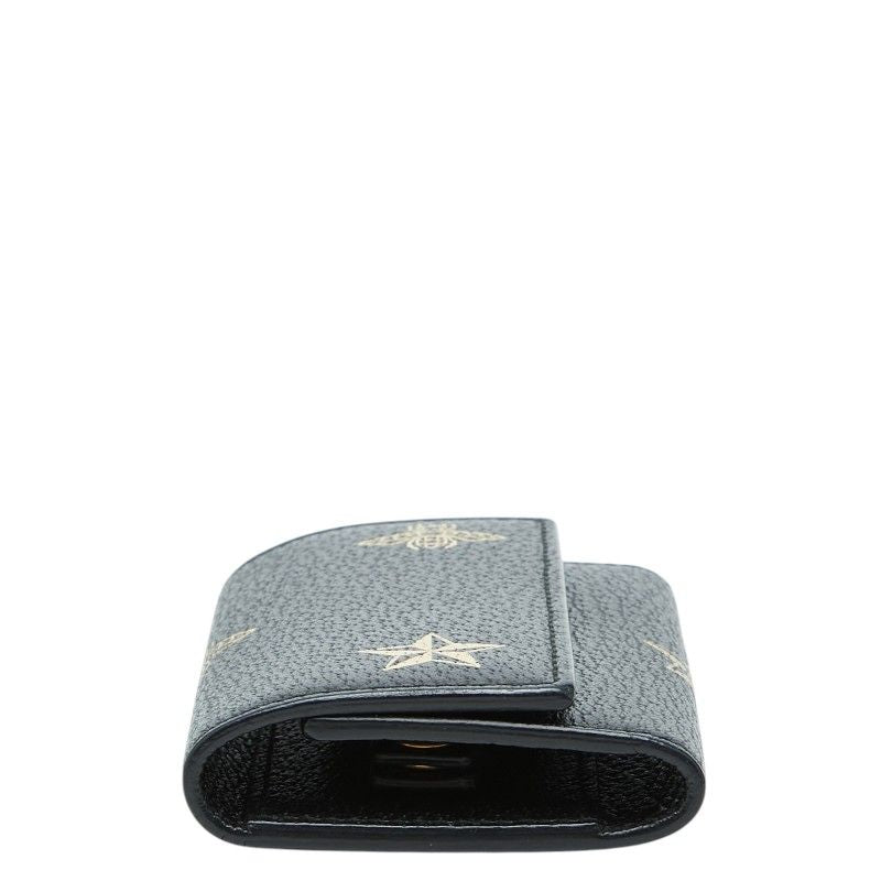 Gucci Animalier Bee & Star Key Case Black Leather Key Holder — view 3