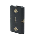 Gucci Animalier Bee & Star Key Case Black Leather Key Holder — view 2
