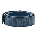 Dior Blue Galaxy Reversible Belt Logo Buckle Navy Leather — view 2