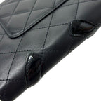 Chanel Cambon Line CC Logo Zip Around Wallet Black Leather Enamel — view 5