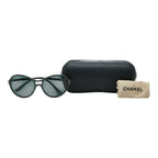 Chanel CC Logo Sunglasses Frame Green Acetate Eyewear — view 6