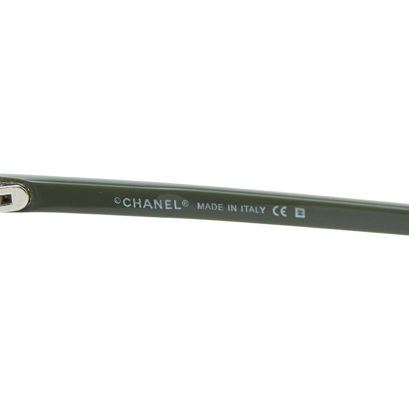 Chanel CC Logo Sunglasses Frame Green Acetate Eyewear — view 5
