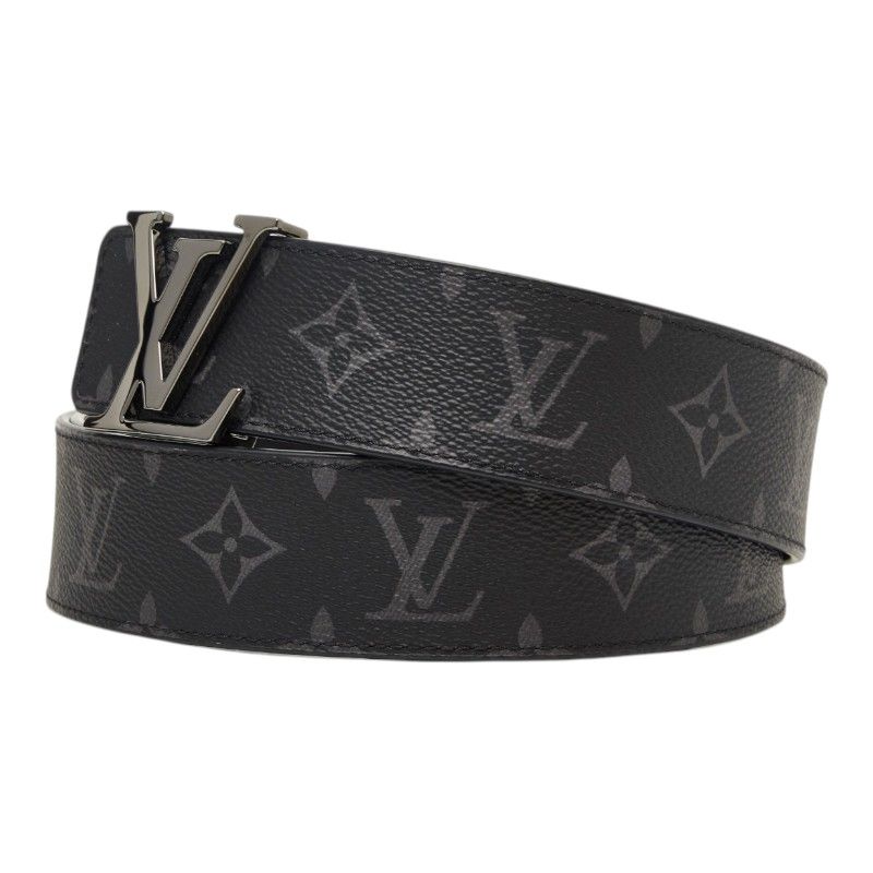 Louis Vuitton Monogram Eclipse Belt LV Initial 40 mm Reversible 38 Black Leather — view 2