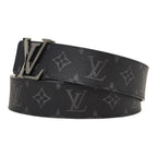 Louis Vuitton Monogram Eclipse Belt LV Initial 40 mm Reversible 38 Black Leather — view 2