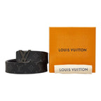 Louis Vuitton Monogram Eclipse Belt LV Initial 40 mm Reversible 38 Black Leather — view 5
