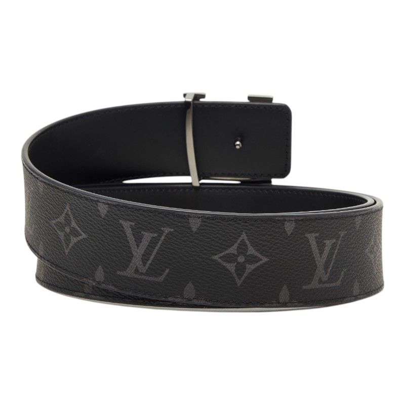 Louis Vuitton Monogram Eclipse Belt LV Initial 40 mm Reversible 38 Black Leather — view 3