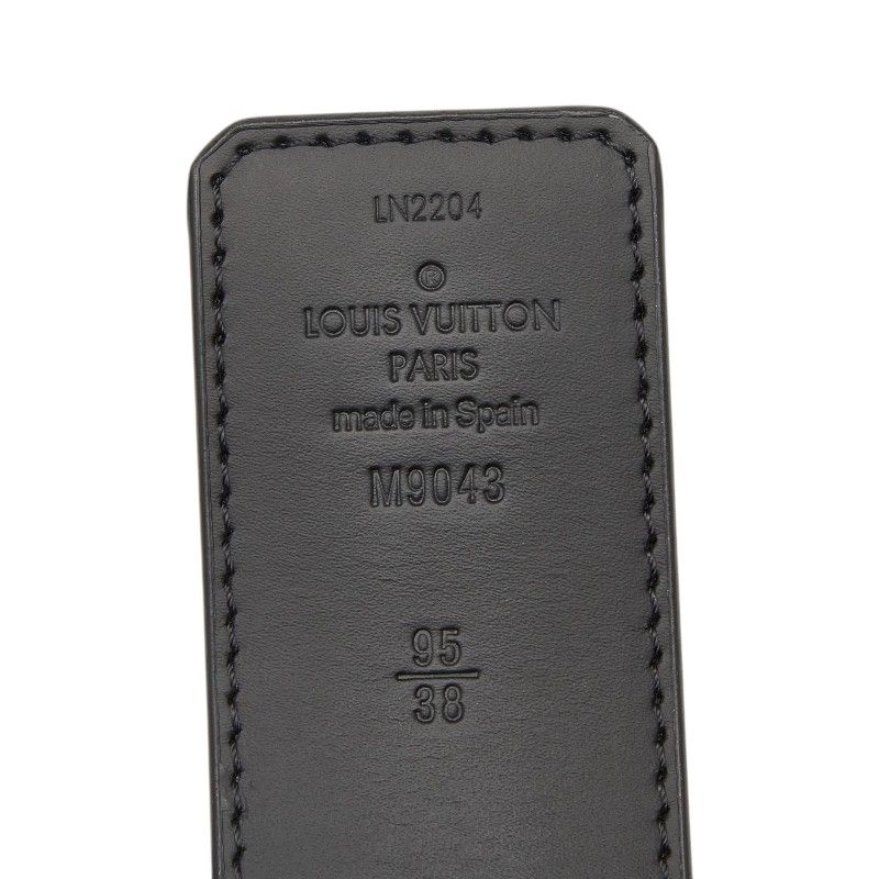 Louis Vuitton Monogram Eclipse Belt LV Initial 40 mm Reversible 38 Black Leather — view 4