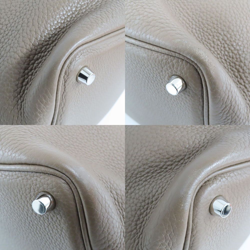 Hermes Picotin Lock PM 18 Etoupe Taurillon Clemence Silver Handbag — view 8