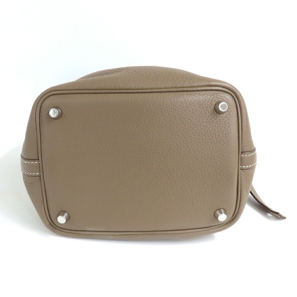 Hermes Picotin Lock PM 18 Etoupe Taurillon Clemence Silver Handbag — view 5