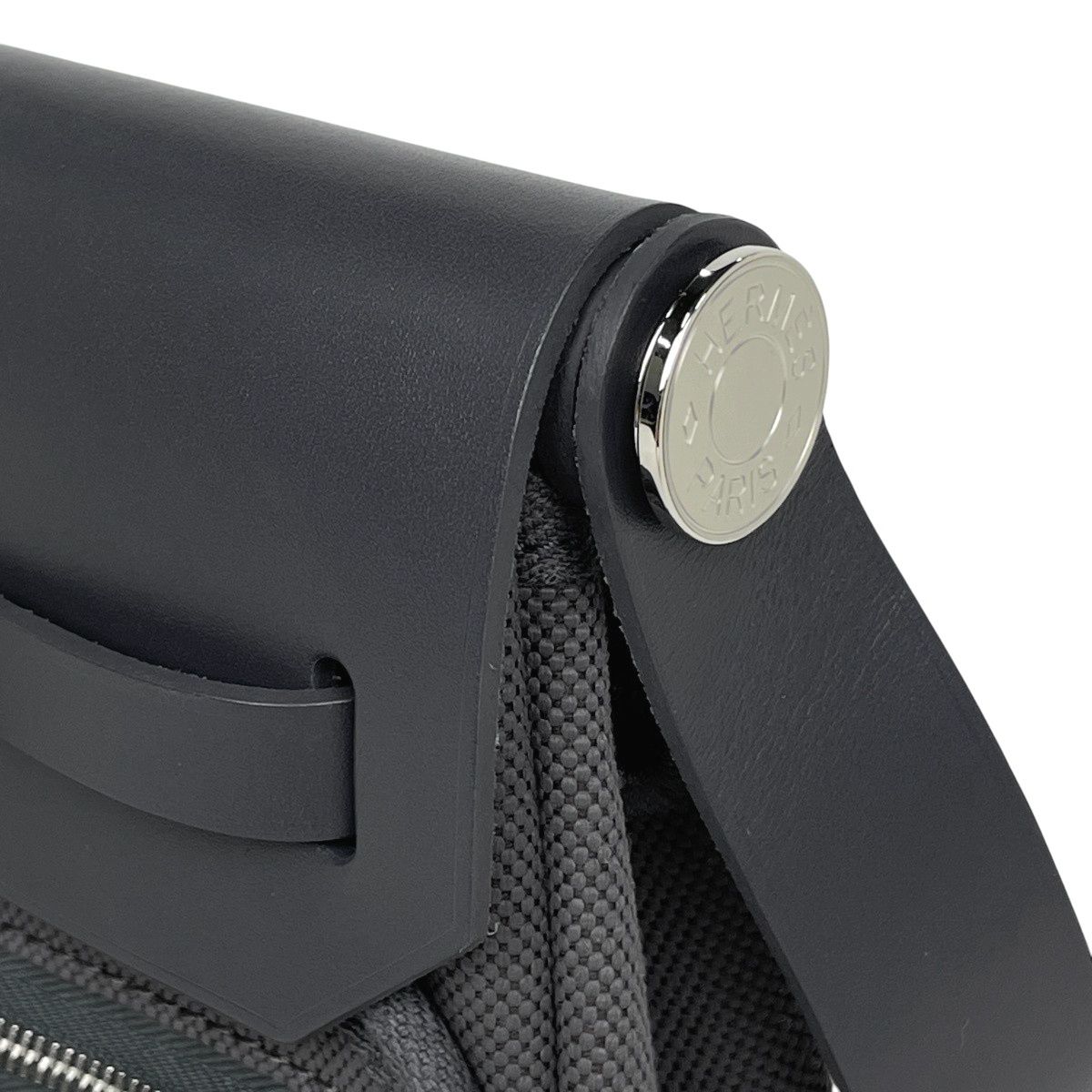 Hermes Herbag Zip 20 Toile Hunter Shoulder Bag Canvas Gray — view 8