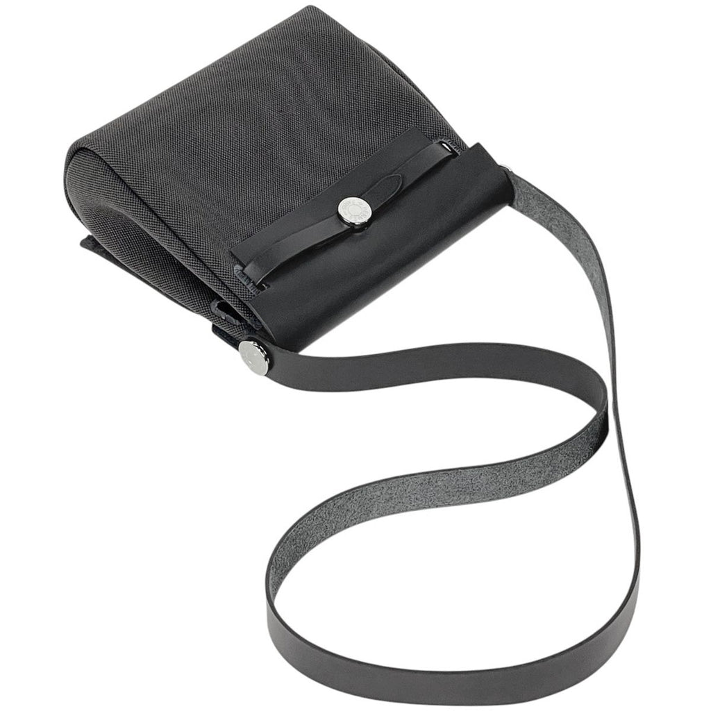Hermes Herbag Zip 20 Toile Hunter Shoulder Bag Canvas Gray — view 9