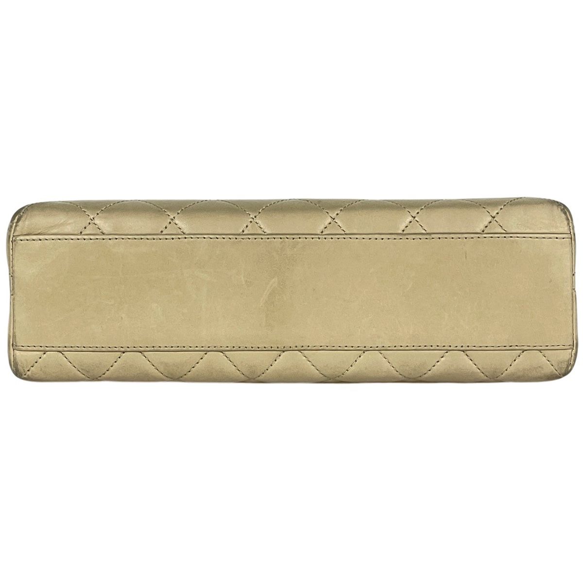 Chanel CC Logo Handbag Quilted Leather Beige — view 5