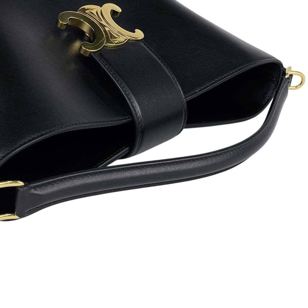Celine Bucket Louis e 2-Way Triomphe Handbag Leather Black — view 8