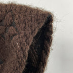 Louis Vuitton Echarpe Logo Mania Fringe Scarf Wool Silk Brown — view 4