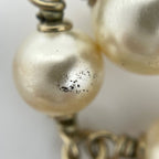 Chanel CC Logo Faux Pearl Necklace White Gold — view 6