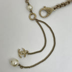 Chanel CC Logo Faux Pearl Necklace White Gold — view 3