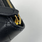 Chanel CC Logo Zip Around Coin Case Quilted Leather Black — view 4