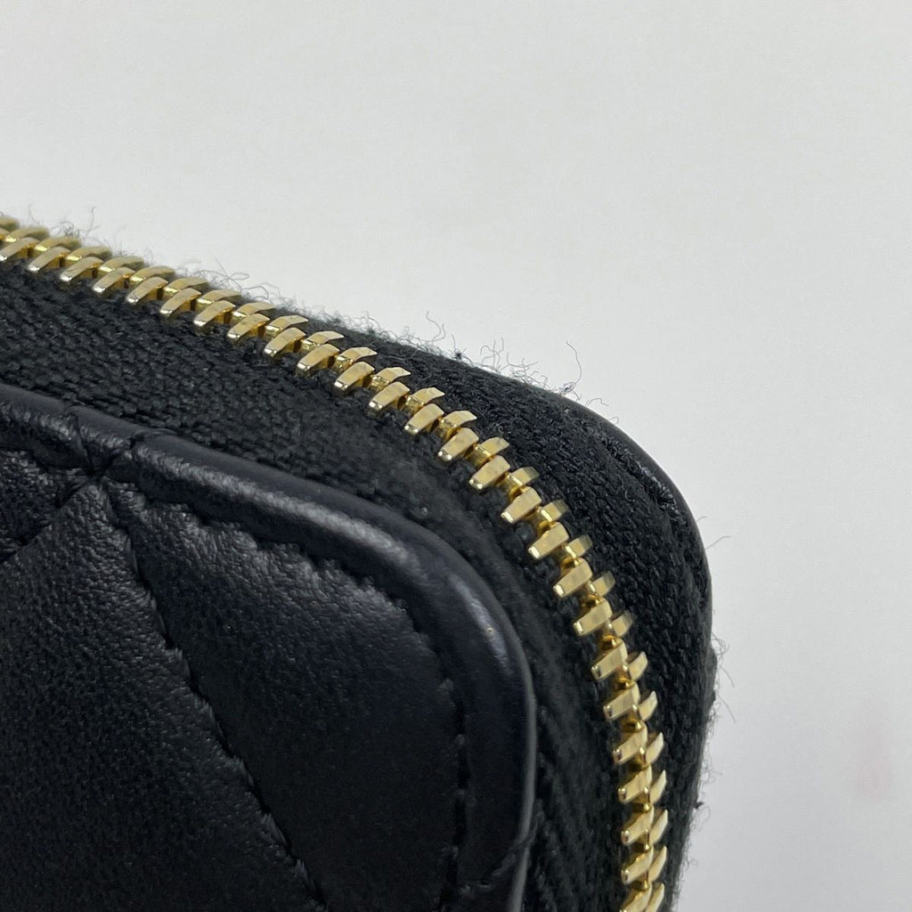 Chanel CC Logo Zip Around Coin Case Quilted Leather Black — view 5