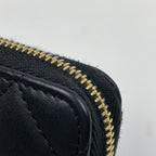Chanel CC Logo Zip Around Coin Case Quilted Leather Black — view 5