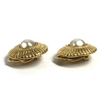 Chanel Earrings Faux Pearl Metal Gold — view 5