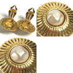Chanel Earrings Faux Pearl Metal Gold — view 9