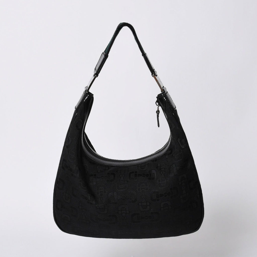 Gucci Hobo Handbag Canvas Sherry Line Black — view 2