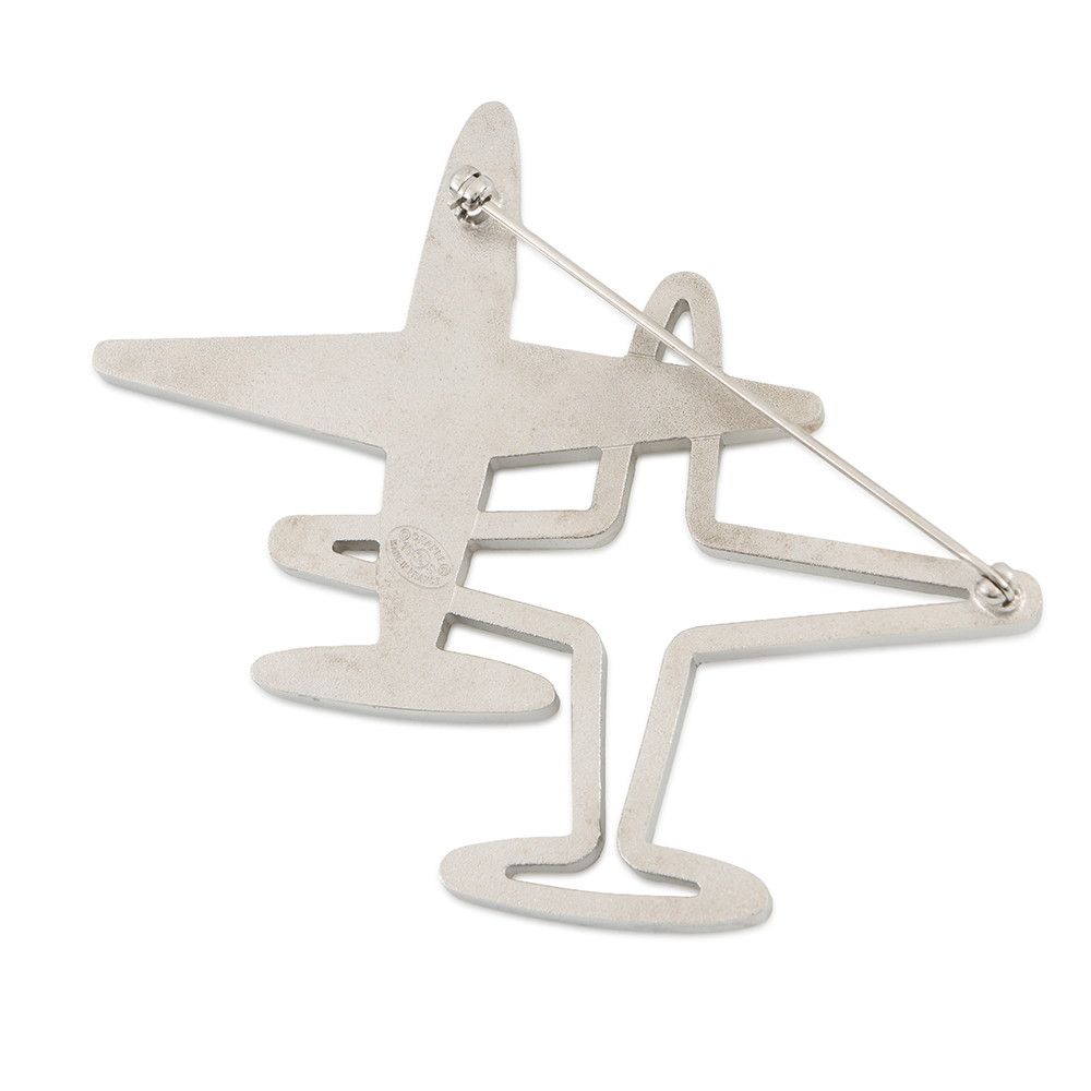 Chanel Brooch CC Logo Airplane Motif Rhinestone — view 3