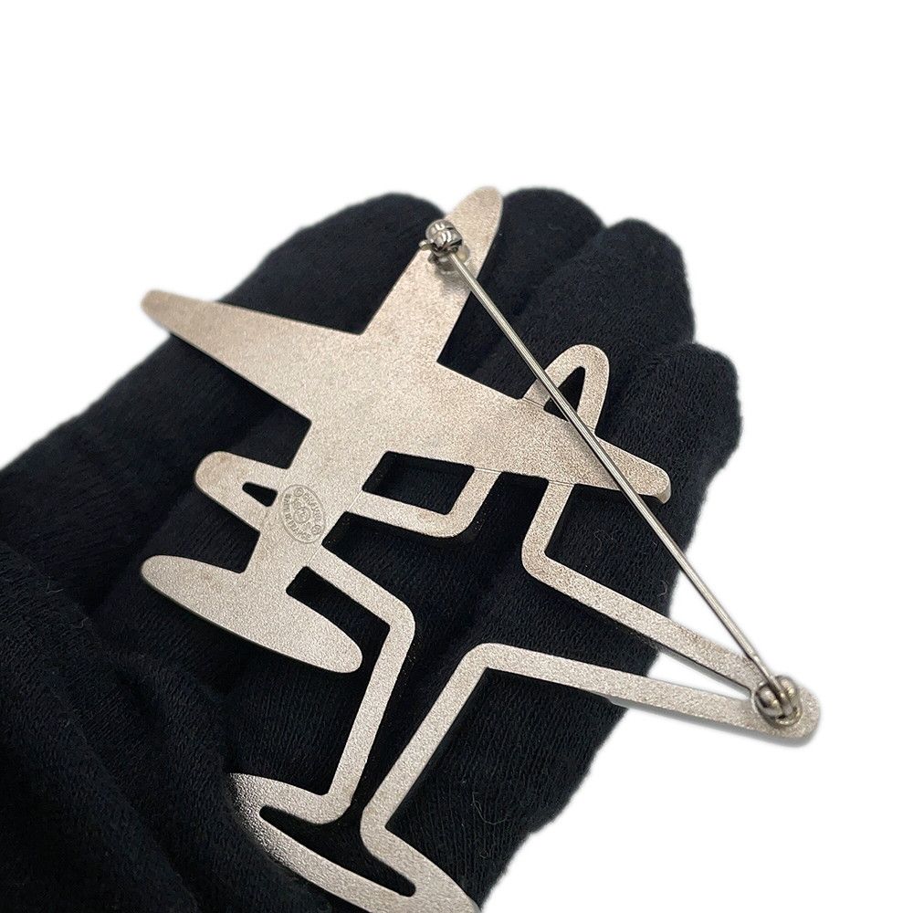 Chanel Brooch CC Logo Airplane Motif Rhinestone — view 5