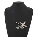 Chanel Brooch CC Logo Airplane Motif Rhinestone — view 4