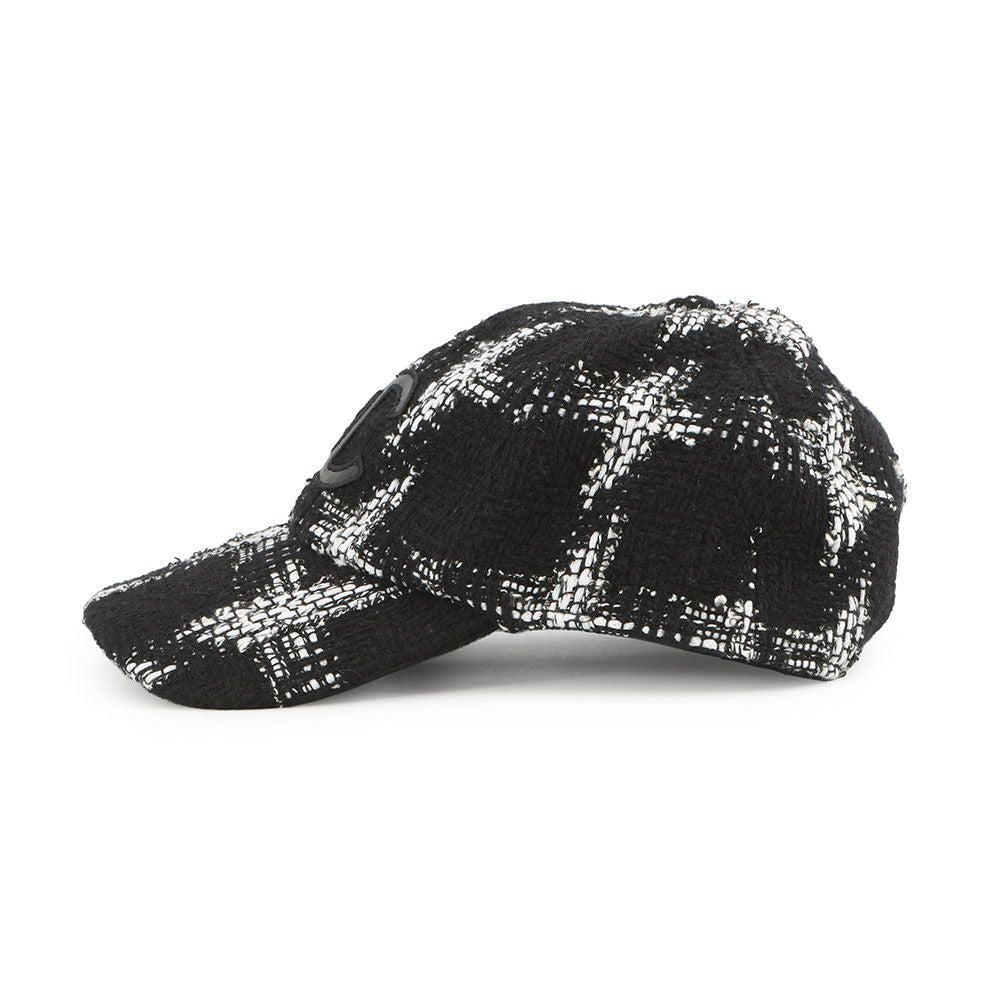 Chanel Cap CC Logo Tweed Cotton M Hat Black — view 2