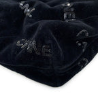 Chanel Chain Shoulder Bag 22 Quilted Small Velour Sequin Black with Pouch — view 7