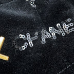 Chanel Chain Shoulder Bag 22 Quilted Small Velour Sequin Black with Pouch — view 6