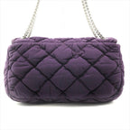 Chanel CC Logo Quilted Bubble Quilt Canvas Fabric Full Flap Chain Shoulder Bag — view 2